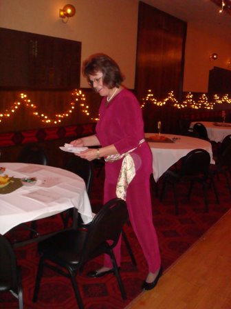 Paulette preparing decorations